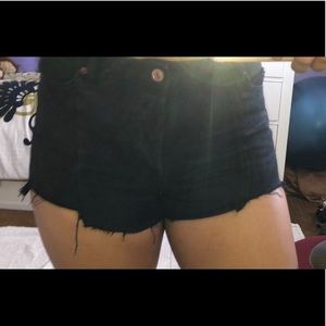 Black cut short shorts